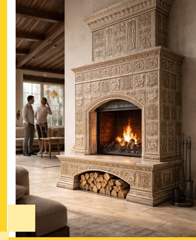 Купить изразцовый камин в Твери от 271750 р. | ЭриданТвр