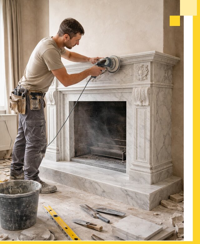 Изготовление и установка мраморных каминов в Твери под ключ