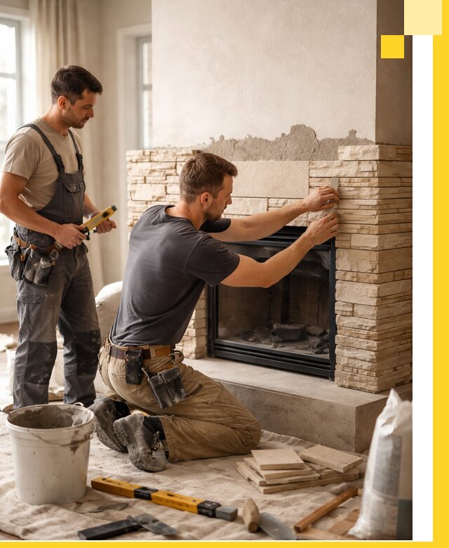 Установка и монтаж каминов для загородного дома в Твери