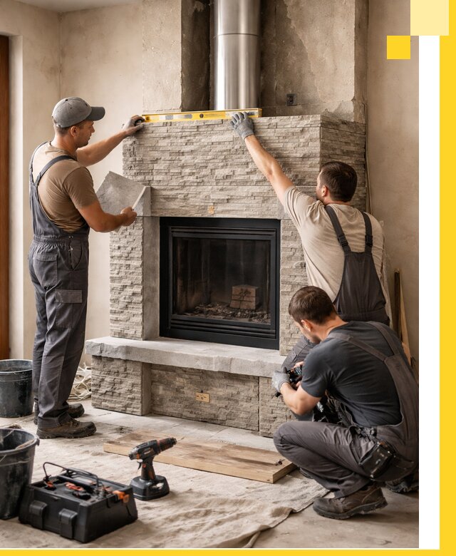 Профессиональный монтаж каминов под ключ в Твери для дома