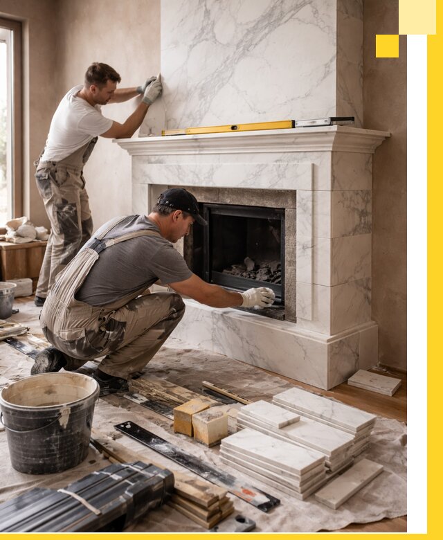 Отделка каминов в Твери качественные облицовочные работы