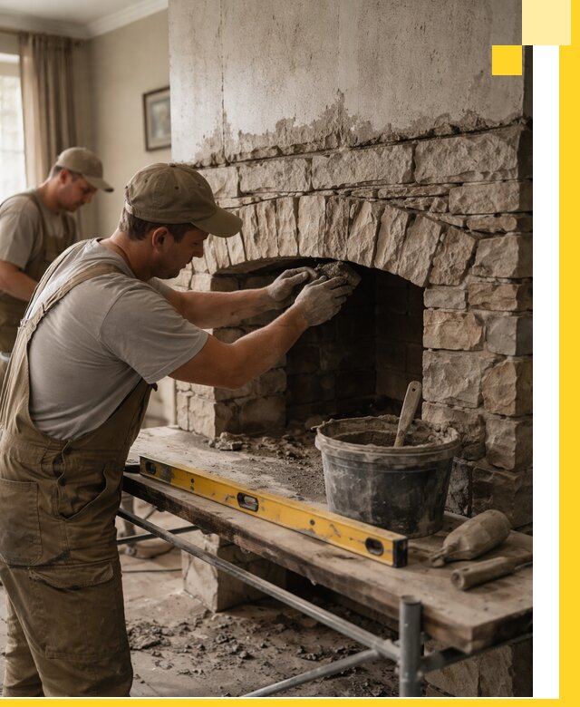 Изготовление каминов под ключ в Твери, монтаж и отделка