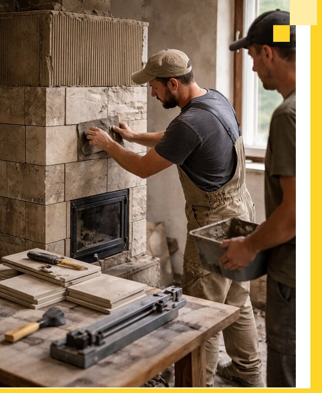 Профессиональная облицовка печей в Твери: керамика и камень