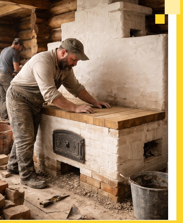 Проектирование и установка русской печи с лежанкой в Твери