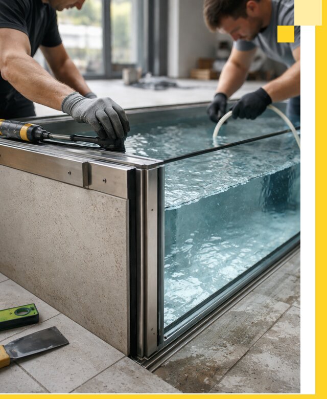 Проектирование и монтаж стеклянных бассейнов в Твери