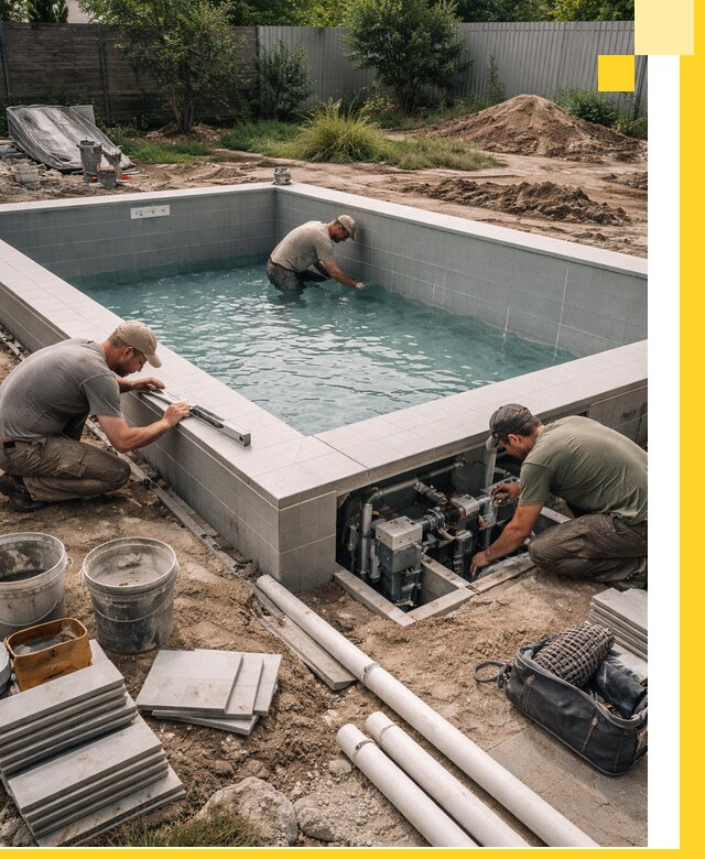 Строительство и монтаж бассейнов для дачи под ключ в Твери