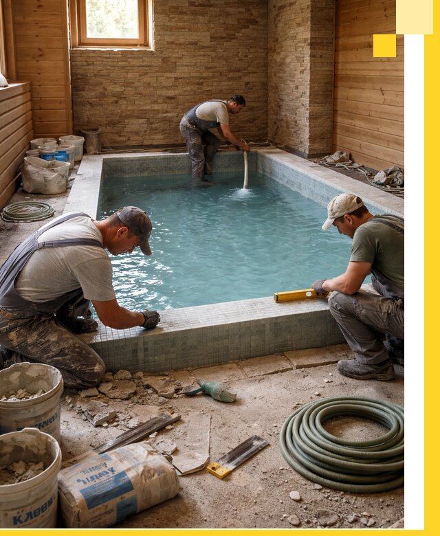 Проектирование и строительство бассейнов для бани в Твери