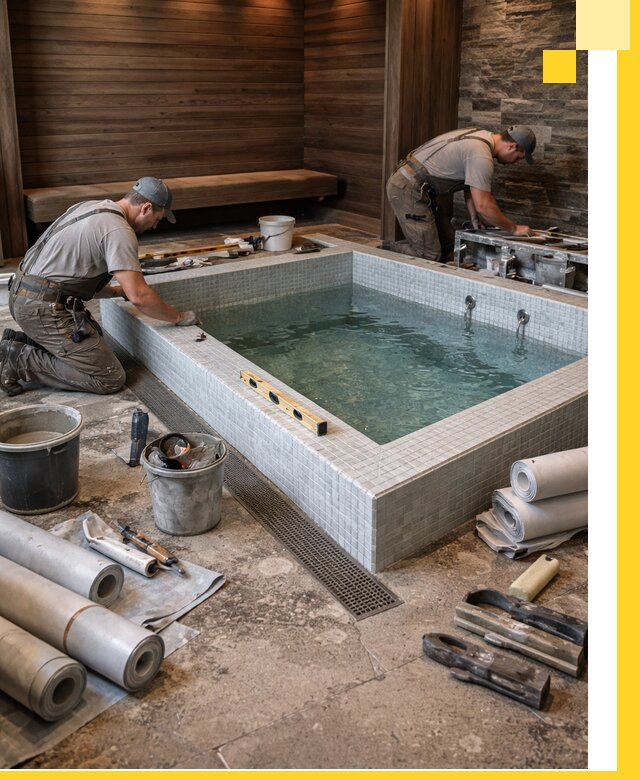 Установка и строительство бассейнов для сауны в Твери