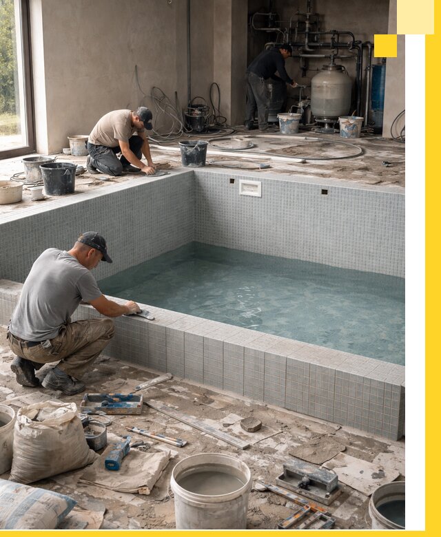 Строительство и монтаж бассейнов в помещении в Твери