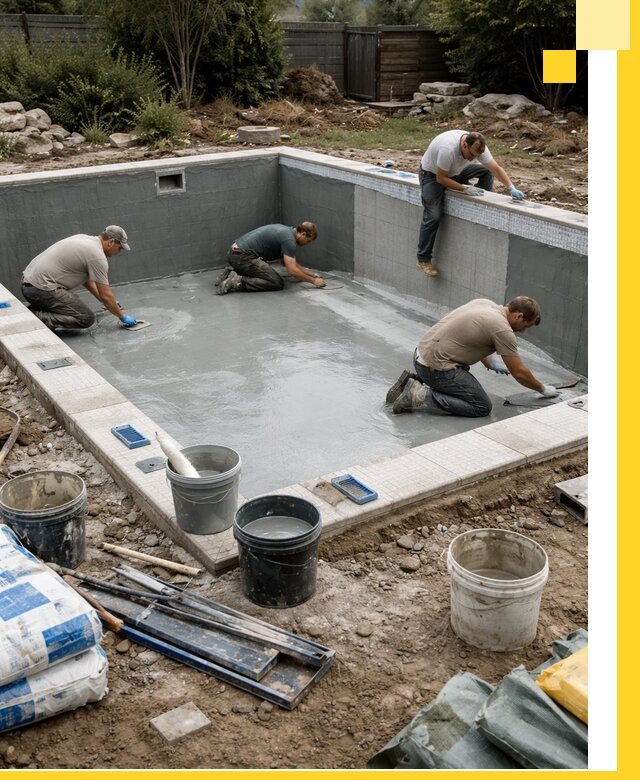 Изготовление и монтаж чаши бассейна под ключ в Твери