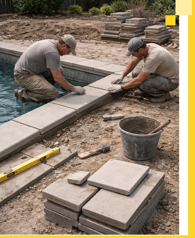 Установка и изготовление копингового камня для бассейнов в Твери