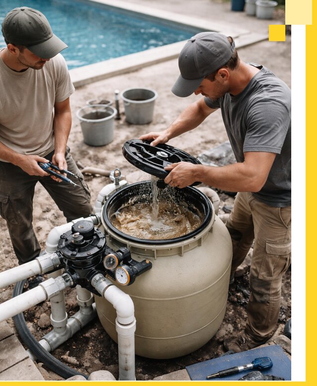 Установка и обслуживание песочных фильтров для бассейнов в Твери