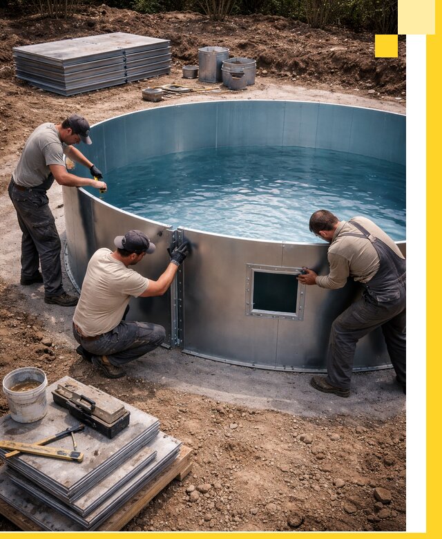 Круглые бассейны под ключ в Твери проектирование и монтаж