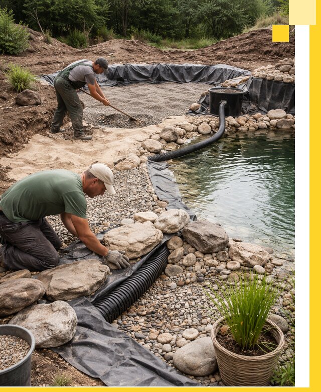 Строительство природных бассейнов и озер в Твери под ключ