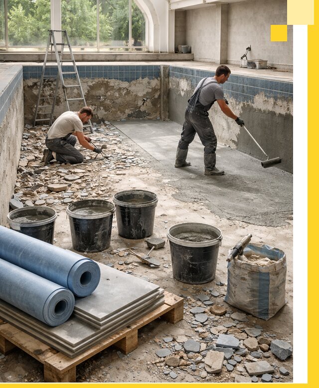 Реконструкция бассейнов в Твери: ремонт, гидроизоляция