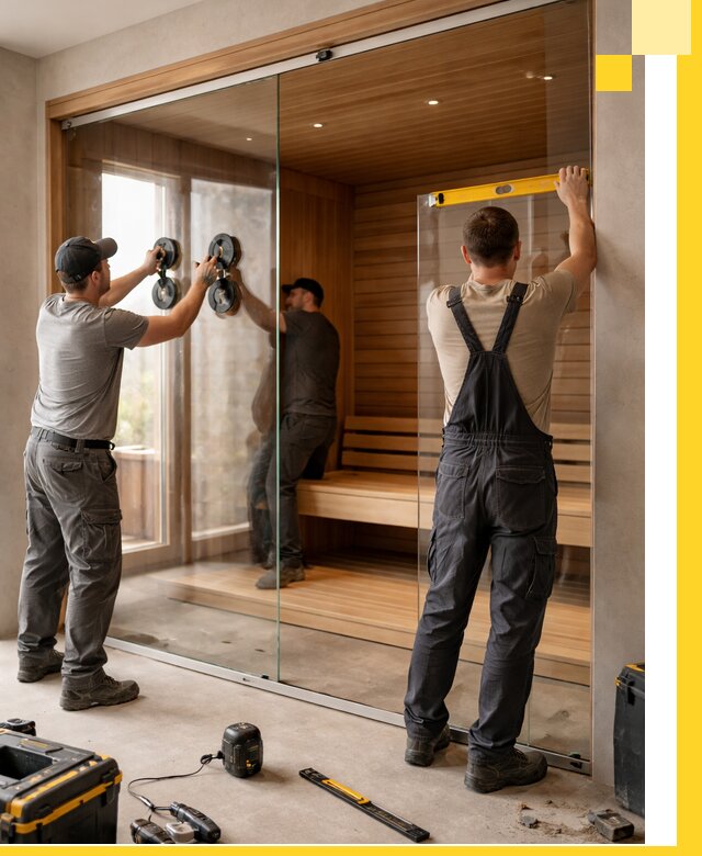 Производство и монтаж стеклянных саун под ключ в Твери