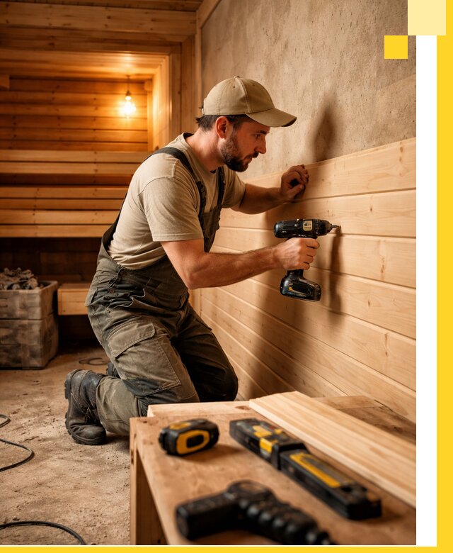 Профессиональная внутренняя отделка бани в Твери под ключ