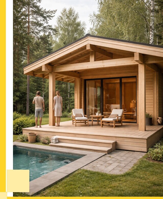 Бани с террасой под ключ в Твери от 652200 р. | ЭриданТвр