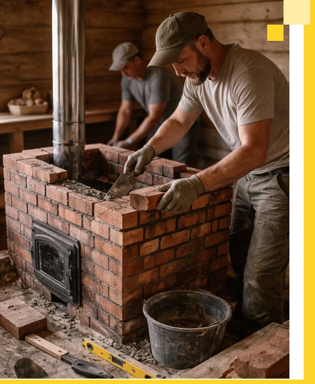 Кирпичные печи для бани под ключ в Твери, проект и монтаж