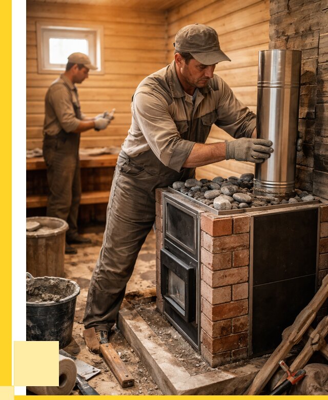 Монтаж печи в бане под ключ в Твери от 21740 р. | ЭриданТвр