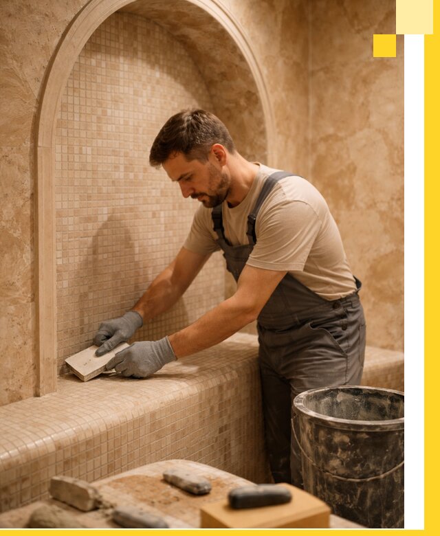 Профессиональная отделка хамамов с мозаикой под ключ в Твери