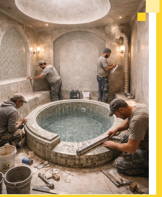 Профессиональное строительство хамама с бассейном в Твери под ключ
